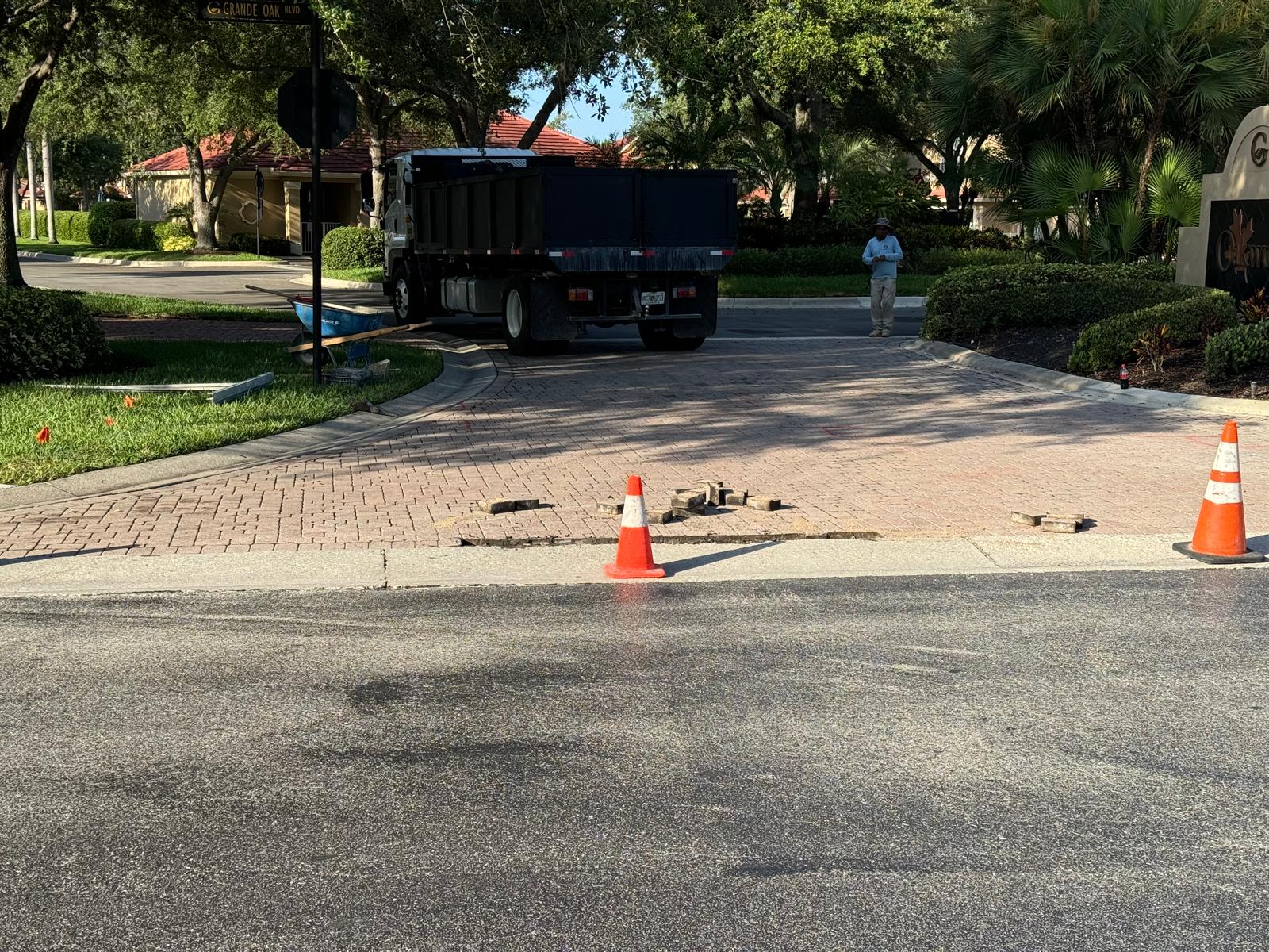 Professional paver installation team