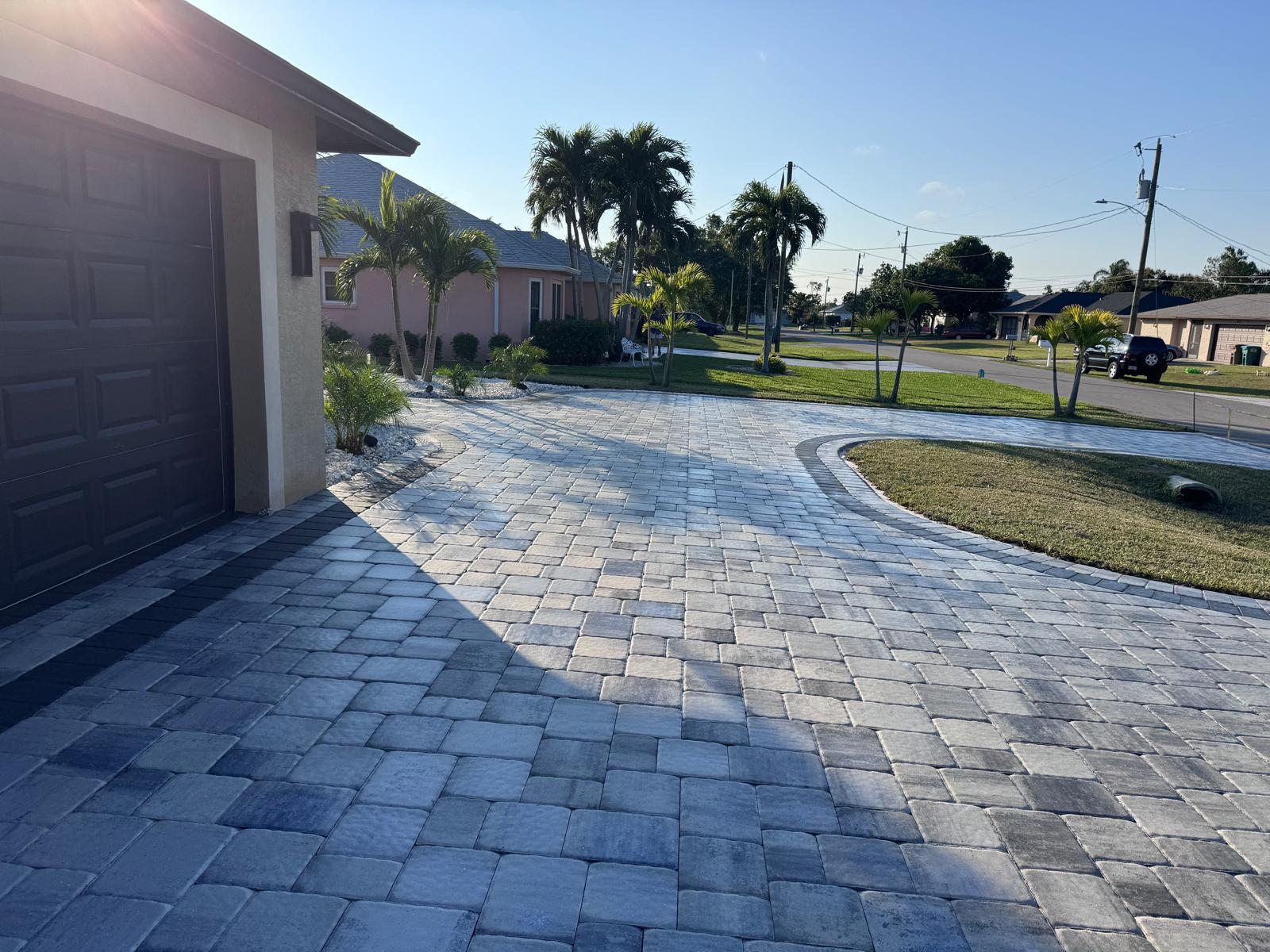Modern patio entertainment area