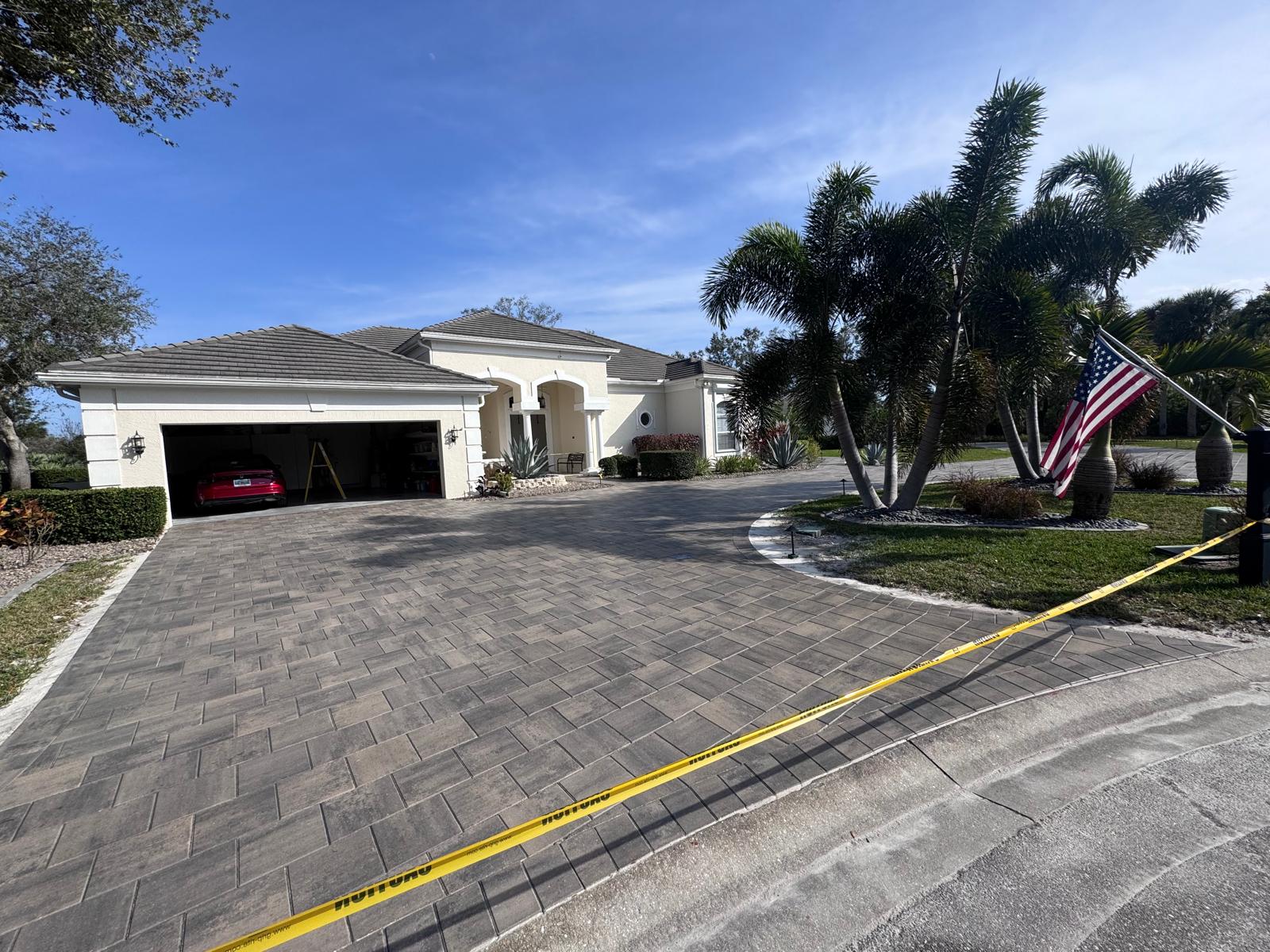 Beautiful paver driveway installation